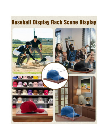 Caja de Exhibición para Gorras de Béisbol Acrílica 30x20x15 cm