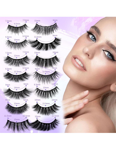 Kit de Pestañas Magnéticas Ywehoy 14 Pares con Delineador