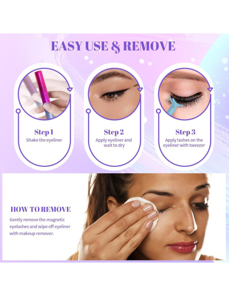 Kit de Pestañas Magnéticas Ywehoy 14 Pares con Delineador Kit de Pestañas Magnéticas Ywehoy 14 Pares con Delineador