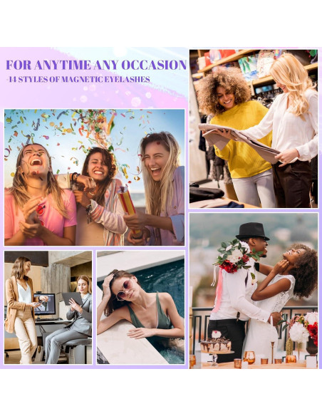 Kit de Pestañas Magnéticas Ywehoy 14 Pares con Delineador Kit de Pestañas Magnéticas Ywehoy 14 Pares con Delineador