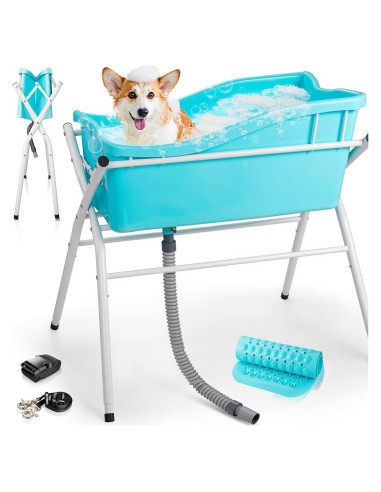 Bañera Elevada Plegable para Perros Handnam 91.4x53.3cm