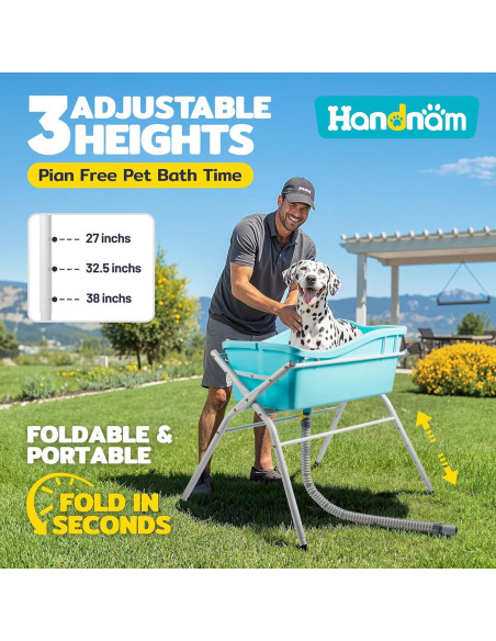 Bañera Elevada Plegable para Perros Handnam 91.4x53.3cm