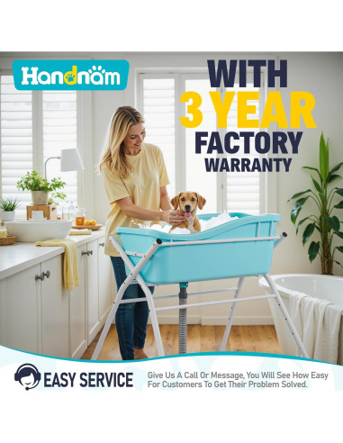 Bañera Elevada Plegable para Perros Handnam 91.4x53.3cm