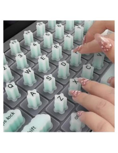 Cubierta de Teclado HRH para Uñas Largas - Silicona Azul Aqua