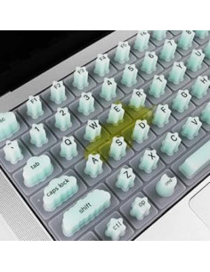 Cubierta de Teclado HRH para Uñas Largas - Silicona Azul Aqua 2