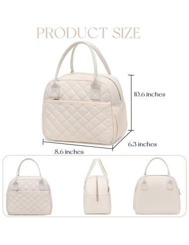 Bolsa de Almuerzo Aislada CAMTOP Beige 9.4L para Trabajo