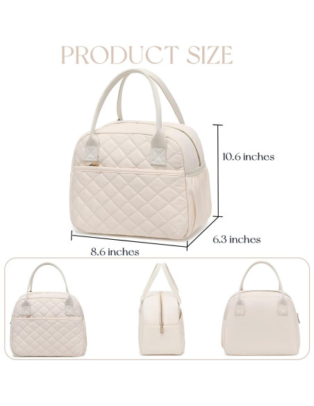 Bolsa de Almuerzo Aislada CAMTOP Beige 9.4L para Trabajo