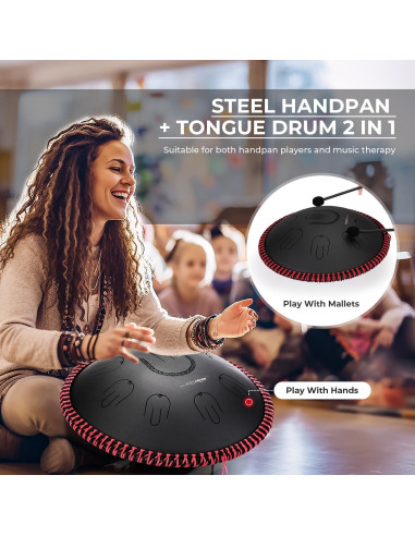 Tambor de Lengua Handpan MOOZICA D-Kurd 14" Negro