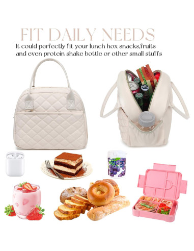 Bolsa de Almuerzo Aislada CAMTOP Beige 9.4L para Trabajo