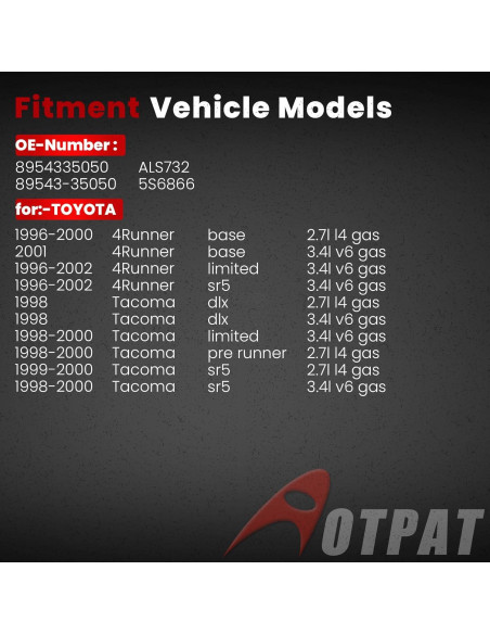 Sensor de Velocidad de Rueda ABS AOTPAT Frontal Izquierdo 8954335050