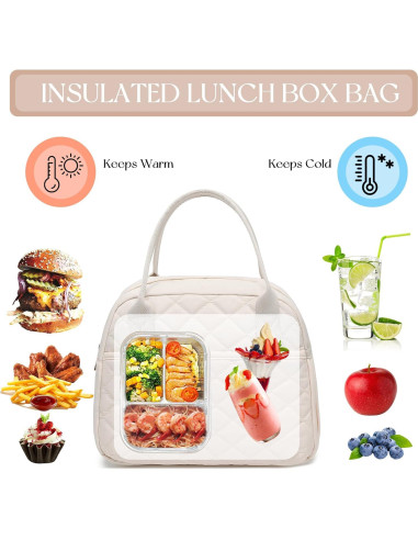 Bolsa de Almuerzo Aislada CAMTOP Beige 9.4L para Trabajo