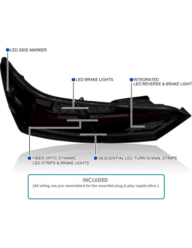 Faros Traseros LED Spec-D Tuning para Toyota Camry 2018-2022
