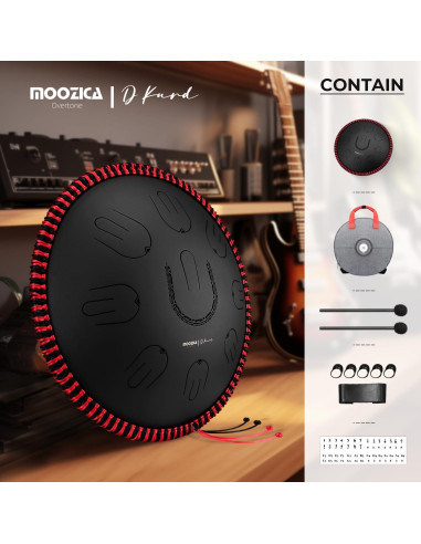 Tambor de Lengua Handpan MOOZICA D-Kurd 14" Negro