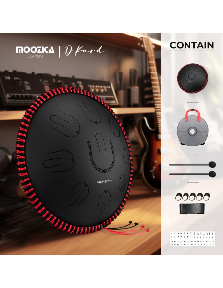 Tambor de Lengua Handpan MOOZICA D-Kurd 14" Negro