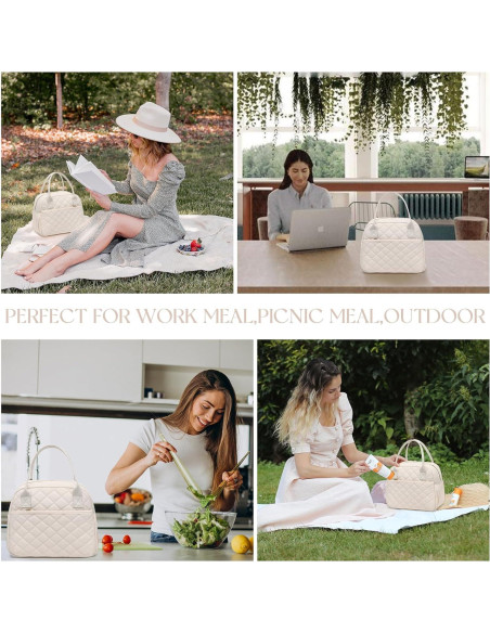 Bolsa de Almuerzo Aislada CAMTOP Beige 9.4L para Trabajo