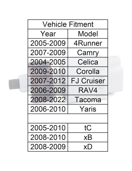 Interruptor de Luz de Freno Suspenix para Toyota 4Runner, Rav4, Tacoma