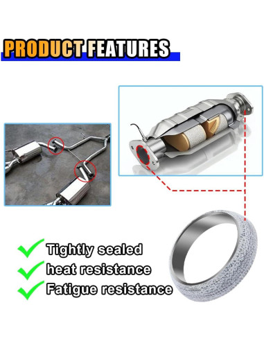 Junta de Colector de Escape JOYCOURT 60mm Grafito Acero Inoxidable