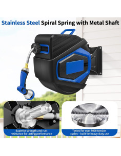 Carrete de Manguera Retráctil GOXAWEE 30.48 m Azul Oscuro 2