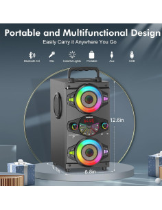 Altavoz Bluetooth TOMPROAD A52 60W Inalámbrico con Subwoofer 2