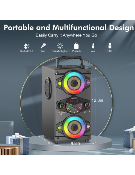 Altavoz Bluetooth TOMPROAD A52 60W Inalámbrico con Subwoofer