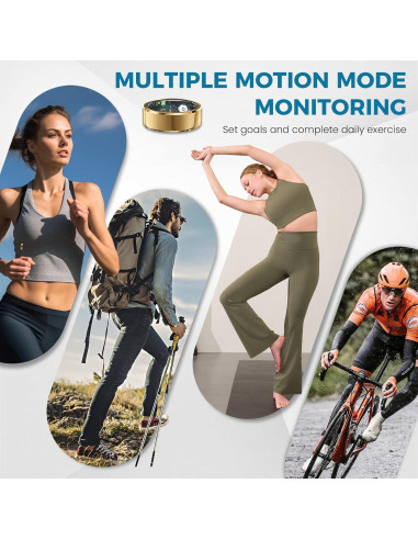 Anillo Inteligente Ring-001 Dorado Talla 8 Monitoreo Salud