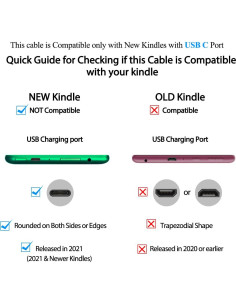 2 Cables de Carga USB Tipo C SCOVEE 3m para Tablets Kindle 2