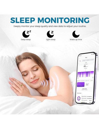 Anillo Inteligente Ring-001 Dorado Talla 8 Monitoreo Salud