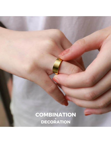 Anillo Inteligente Ring-001 Dorado Talla 8 Monitoreo Salud