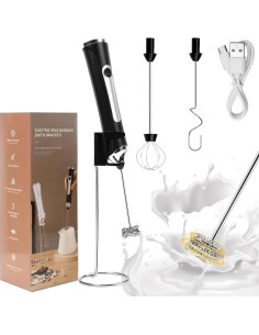 Espumador de Leche Eléctrico Recargable Tuyohw con Soporte 2