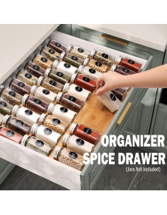 Organizador de Especias DEWVIE de Bambú Expandible 33-66 cm 2