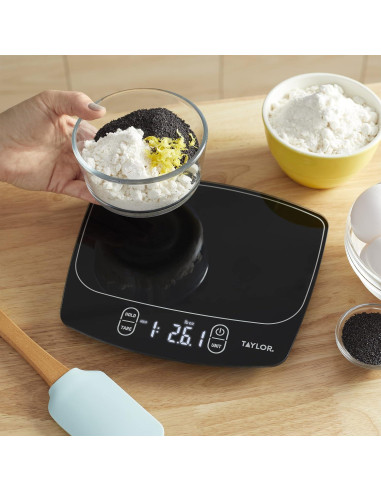 Báscula Digital de Cocina Impermeable Taylor 5 kg Negra