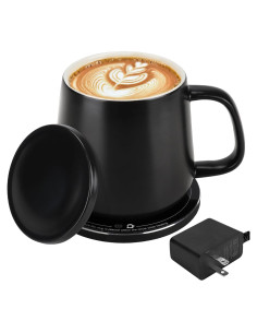 Taza Cerámica Inteligente USB 355ml Calentamiento 55C Negro