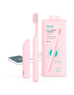 Cepillo de dientes eléctrico Quip rosa con temporizador y Bluetooth