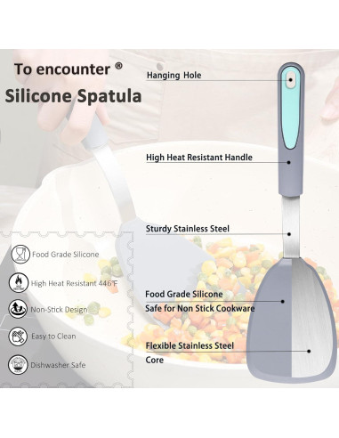 Juego de 5 Espátulas de Silicona To Encounter - Antiadherentes y Resistentes al Calor