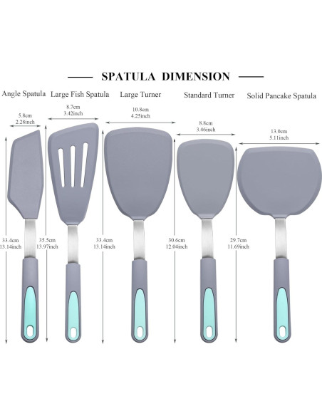 Juego de 5 Espátulas de Silicona To Encounter - Antiadherentes y Resistentes al Calor Juego de 5 Espátulas de Silicona To Encounter - Antiadherentes y Resistentes al Calor