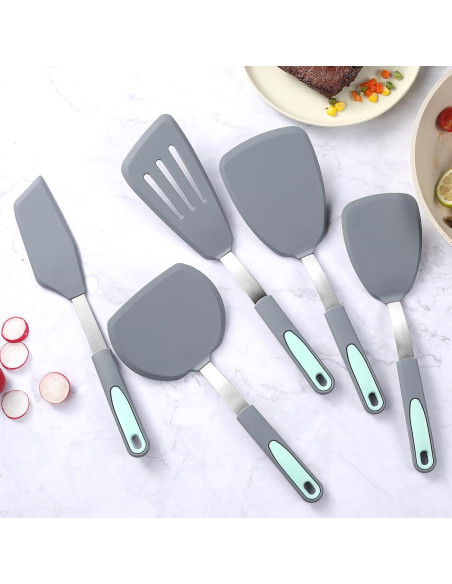 Juego de 5 Espátulas de Silicona To Encounter - Antiadherentes y Resistentes al Calor Juego de 5 Espátulas de Silicona To Encounter - Antiadherentes y Resistentes al Calor