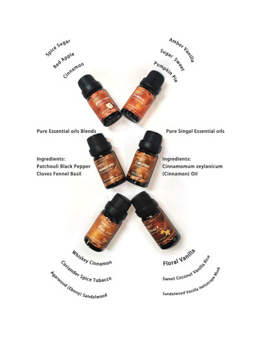 Aceite de Fragancia HIQILI 6x9.84ml Especias Otoñales