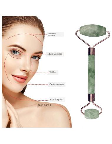 Rodillo Facial de Jade Ayana Wellness - Masajeador Premium 17cm