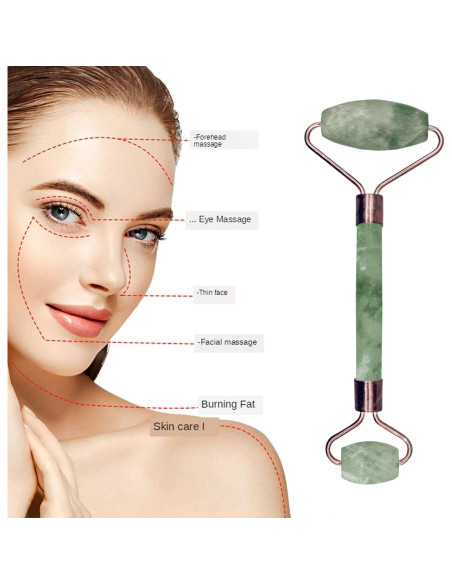 Rodillo Facial de Jade Ayana Wellness - Masajeador Premium 17cm
