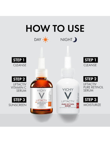Set Antienvejecimiento Vichy LiftActiv - Suero Vitamina C 16% + Retinol