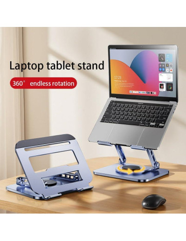 Soporte Ajustable para Laptop 21" Carbono Refinado Plata