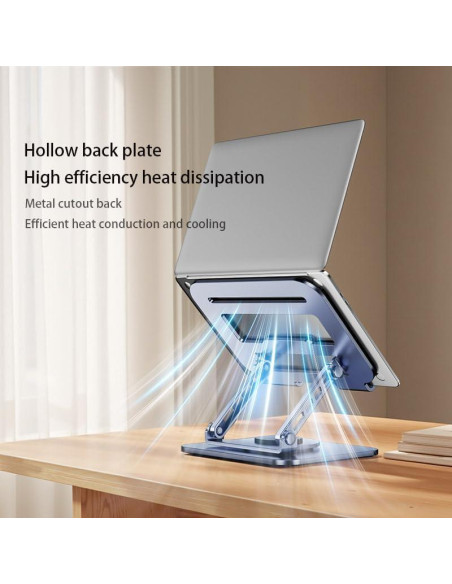 Soporte Ajustable para Laptop 21" Carbono Refinado Plata