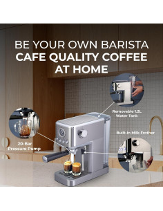 Máquina de Café Epsilon 20 Bar con Espumador de Leche 1.2L 2