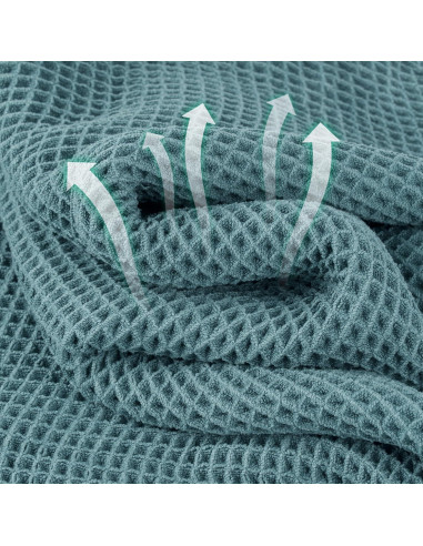 Toallas de Baño Microfibra Waffle Verde 2 Piezas 76x152 cm