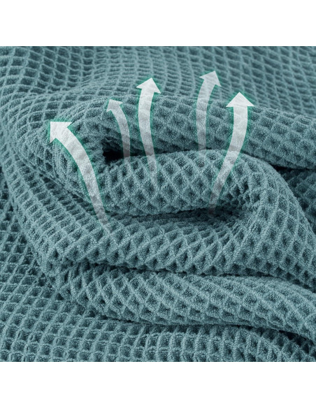 Toallas de Baño Microfibra Waffle Verde 2 Piezas 76x152 cm