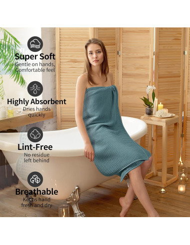 Toallas de Baño Microfibra Waffle Verde 2 Piezas 76x152 cm