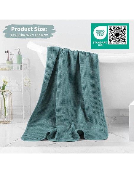 Toallas de Baño Microfibra Waffle Verde 2 Piezas 76x152 cm