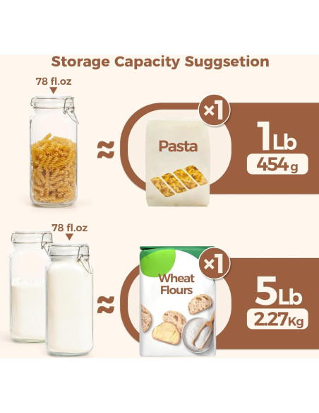 Juego de 3 frascos de vidrio herméticos ComSaf 2.3L cuadrados