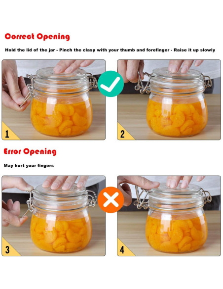 Juego de 3 frascos de vidrio herméticos ComSaf 2.3L cuadrados