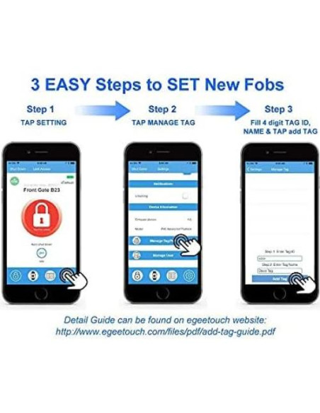 eGeeTouch NFC Cerradura Inteligente 2 Tarjetas y 2 Fobs eGeeTouch NFC Cerradura Inteligente 2 Tarjetas y 2 Fobs